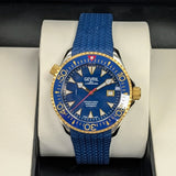 Gevril Hudson Yards Automatic Watch 48803R 43mm Blue Dial 2-Tone S.S. & Rubber Strap - ALL Original 2-Box & Papers