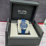 Gevril Hudson Yards Automatic Watch 48803R 43mm Blue Dial 2-Tone S.S. & Rubber Strap - ALL Original 2-Box & Papers