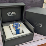 Gevril Hudson Yards Automatic Watch 48803R 43mm Blue Dial 2-Tone S.S. & Rubber Strap - ALL Original 2-Box & Papers
