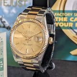 Rolex Datejust 36mm fluted gold bezel Oyster bracelet