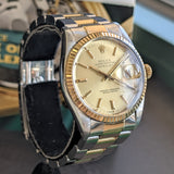 Rolex Datejust sunburst gold dial with Cyclops date window