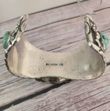 Vintage NICOLET Quartz Watch Day/Date on a BK.SPENCER Sterling Silver and Turquoise Cuff Band