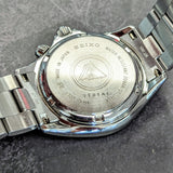 Seiko Alpinist 38mm stainless steel case back and engraved markings