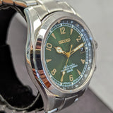 Side view of Seiko SARB017 showing dual crowns and compass bezel