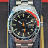 Vintage 1976 Caravelle 666 feet diver with orange sweep seconds hand