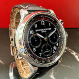 Baume & Mercier Capeland Watch 65687 Auto Chrono Black Dial 42mm SS Wristwatch – Original Strap