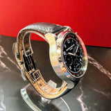 Baume & Mercier Capeland Watch 65687 Auto Chrono Black Dial 42mm SS Wristwatch – Original Strap