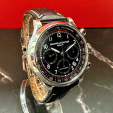 Baume & Mercier Capeland Watch 65687 Auto Chrono Black Dial 42mm SS Wristwatch – Original Strap