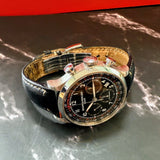 Baume & Mercier Capeland Watch 65687 Auto Chrono Black Dial 42mm SS Wristwatch – Original Strap