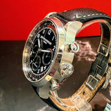 Baume & Mercier Capeland Watch 65687 Auto Chrono Black Dial 42mm SS Wristwatch – Original Strap