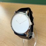 Movado Museum Automatic Watch 84F41891 42mm White Dial Wristwatch 2-Box & Papers