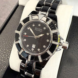 Bulova Accu Swiss Ladies Watch 65R156 Mirador Diamond Date 36mm Ceramic Wristwatch