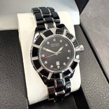 Bulova Accu Swiss Ladies Watch 65R156 Mirador Diamond Date 36mm Ceramic Wristwatch