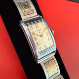 Elgin Art Deco Tank Watch 1930s Vintage Tank Dial Aztec Revival Bracelet