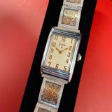 Elgin Art Deco Tank Watch 1930s Vintage Tank Dial Aztec Revival Bracelet