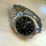 1966 Rolex Datejust 1601 36mm Black Dial Two-Tone Case and Bracelet