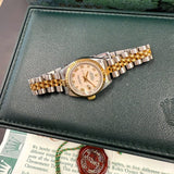 1996 Rolex Lady-Datejust Watch 69173 26mm Ivory Pyramide Roman Dial - Full Set