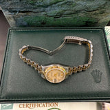 1996 Rolex Lady-Datejust Watch 69173 26mm Ivory Pyramide Roman Dial - Full Set