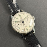 Vintage Angelus Chronodato Triple-Calendar Chronograph Watch 37mm S.S Wristwatch