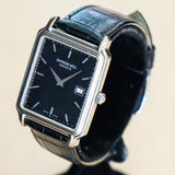 Raymond Weil Geneve Watch Ref. 5572 Date Tank S.S. Wristwatch w/ Original Strap