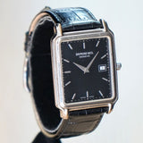 Raymond Weil Geneve Watch Ref. 5572 Date Tank S.S. Wristwatch w/ Original Strap