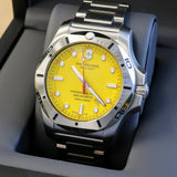 VICTORINOX Inox Professional Diver 200m Watch Ref. 241784 Yellow Dial ALL Original Box & Papers!