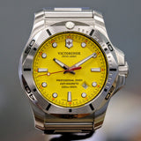 VICTORINOX Inox Professional Diver 200m Watch Ref. 241784 Yellow Dial ALL Original Box & Papers!