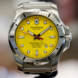 VICTORINOX Inox Professional Diver 200m Watch Ref. 241784 Yellow Dial ALL Original Box & Papers!