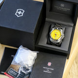 VICTORINOX Inox Professional Diver 200m Watch Ref. 241784 Yellow Dial ALL Original Box & Papers!