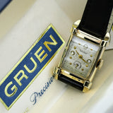 1940 GRUEN Watch Fancy Lugs - Diamond Dial Vintage Manual Wristwatch - In BOX!