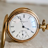 1901 ELGIN Pocket Watch Diamond 14K Solid Gold Model 2 Grade 216 Size 6s 15J Serial 9063142