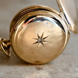 1901 ELGIN Pocket Watch Diamond 14K Solid Gold Model 2 Grade 216 Size 6s 15J Serial 9063142