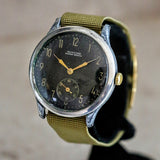 GLYCINE Bienne – Geneve Military Pilot Wristwatch 37mm Black Dial Watch