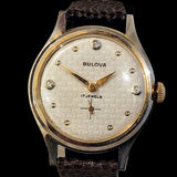 1951 BULOVA Watch Cal. 8AD 17 Jewels Swiss Diamond Dial Vintage Wristwatch