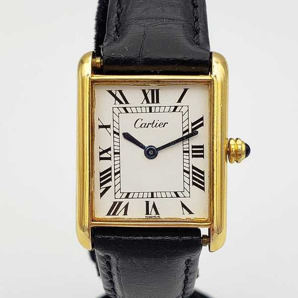 Vintage CARTIER Tank Wristwatch Swiss Caliber ETA 2512 17 Jewels White ...