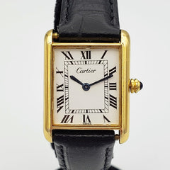 Vintage CARTIER Tank Wristwatch Swiss Caliber ETA 2512 17 Jewels