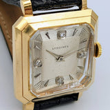 LONGINES President Garfield Watch Diamond Dial 14K GOLD Cal. 23Z Wristwatch