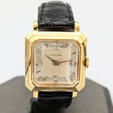 LONGINES President Garfield Watch Diamond Dial 14K GOLD Cal. 23Z Wristwatch