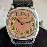 Vintage 1916 ILLINOIS Cushion Case Watch Movement grade 24 Manual Wristwatch