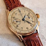 Vintage CHRONOGRAPHE SUISSE Watch 18K Rose GOLD Chronograph Wristwatch