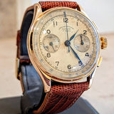 Vintage CHRONOGRAPHE SUISSE Watch 18K Rose GOLD Chronograph Wristwatch