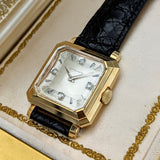 LONGINES President Garfield Watch Diamond Dial 14K GOLD Cal. 23Z Wristwatch