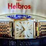 HELBROS Wristwatch 17 Jewels Swiss Caliber 101 Fancy Case, Crystal, Lugs & Bracelet Watch