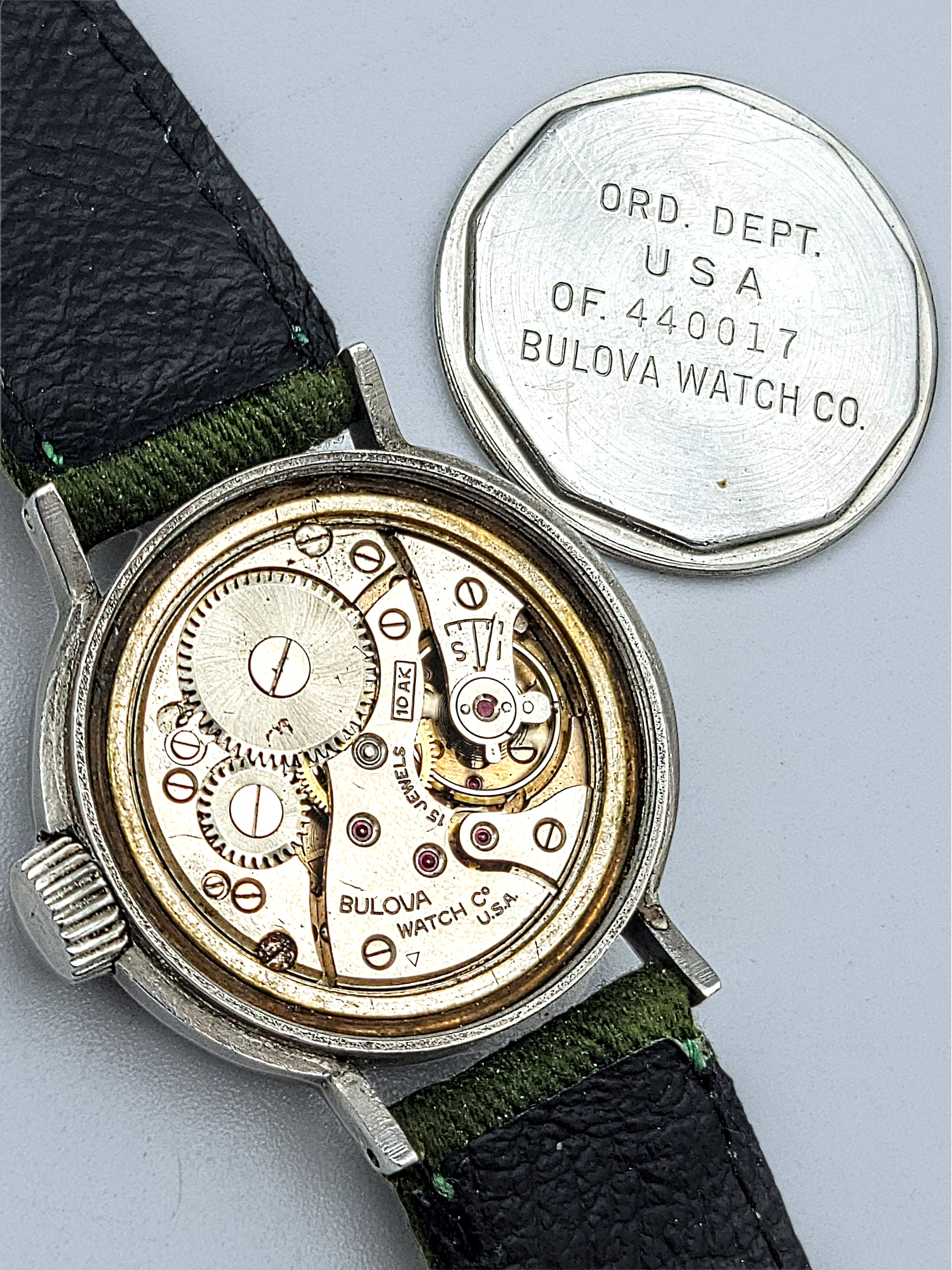 1945 BULOVA WWII Military Issue Watch Wristwatch