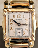 1934 ILLINOIS Square Case Watch 17 Jewels Cal. 607A U.S.A.