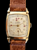 1940's CLINTON Watch "Ruby & Diamond Dial" 17 Jewels Swiss