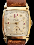 1940's CLINTON Watch "Ruby & Diamond Dial" 17 Jewels Swiss