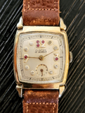 1940's CLINTON Watch "Ruby & Diamond Dial" 17 Jewels Swiss