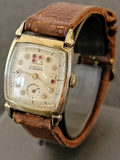 1940's CLINTON Watch "Ruby & Diamond Dial" 17 Jewels Swiss