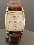 1940's CLINTON Watch "Ruby & Diamond Dial" 17 Jewels Swiss